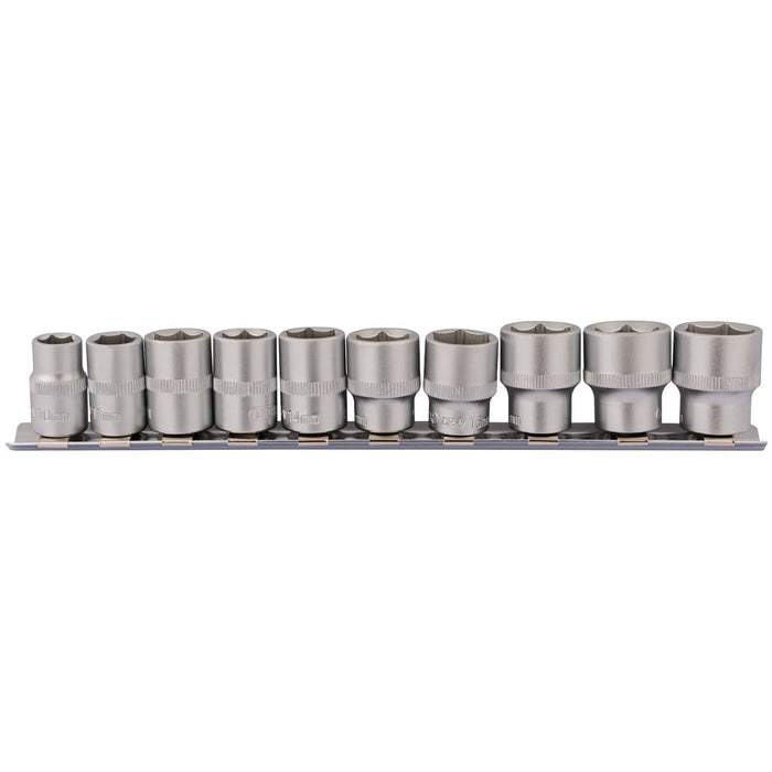 Draper Socket Set on Metal Rail, 3/8" Sq. Dr. (10 Piece) 16400 Draper  - Dynamic Drive