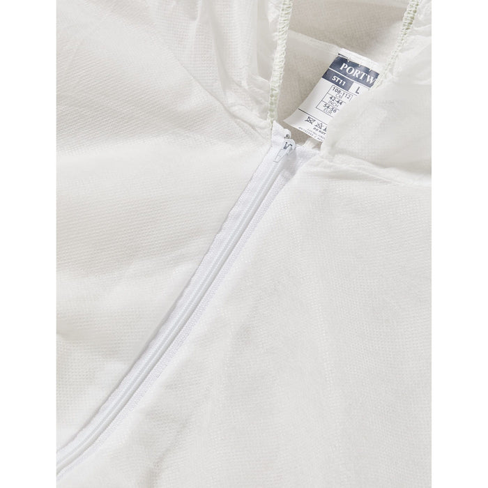 Portwest Disposable PP Coverall - White - Large