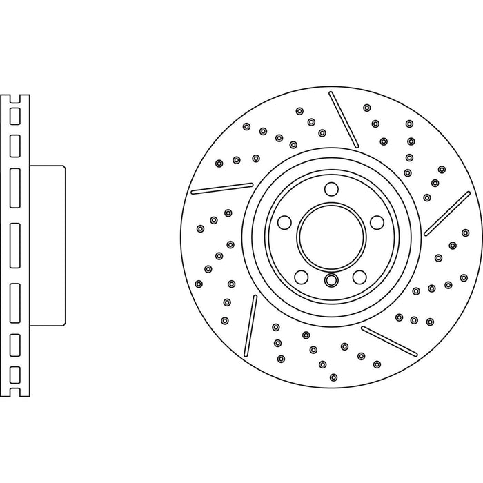 Genuine APEC Front Brake Discs & Pads Set Drilled dimples for BMW 1 Series