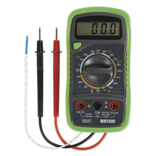 Sealey Digital Multimeter 8-Function with Thermocouple Hi-Vis mm20HV Sealey  - Dynamic Drive