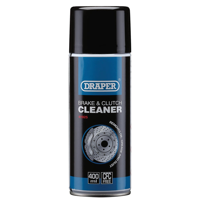 Draper Brake and Clutch Cleaner Spray, 400ml 41925 Draper  - Dynamic Drive