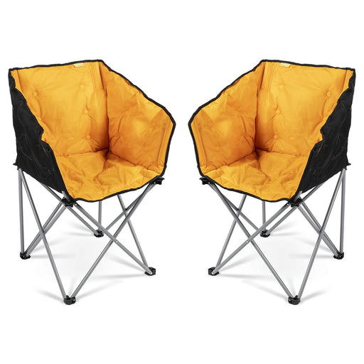 2x Kampa Dometic Tub Lightweight Folding Camping Chair Sunset Yellow Kampa  - Dynamic Drive