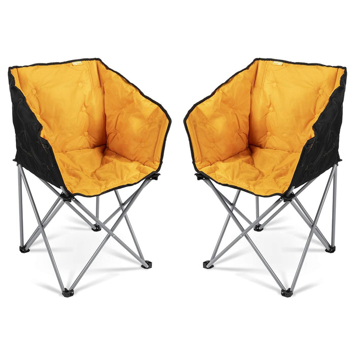 2x Kampa Dometic Tub Lightweight Folding Camping Chair Sunset Yellow Kampa  - Dynamic Drive