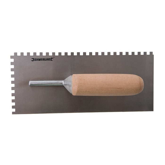 Silverline Adhesive Trowel Wood-Handle 280 x 120mm - 6mm Teeth