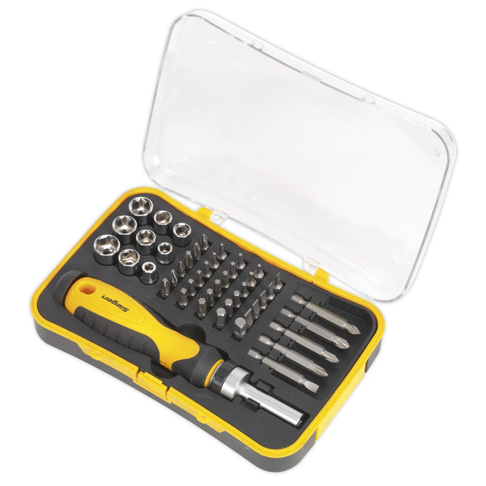 Sealey Socket & Bit Set 45pc Ratchet Screwdriver S0979 Siegen by Sealey  - Dynamic Drive