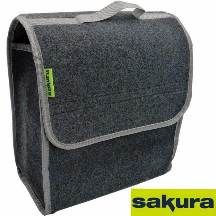 Sakura Car Grey Carpet Boot Storage Bag Organiser Tools Breakdown Travel Tidy Sakura  - Dynamic Drive