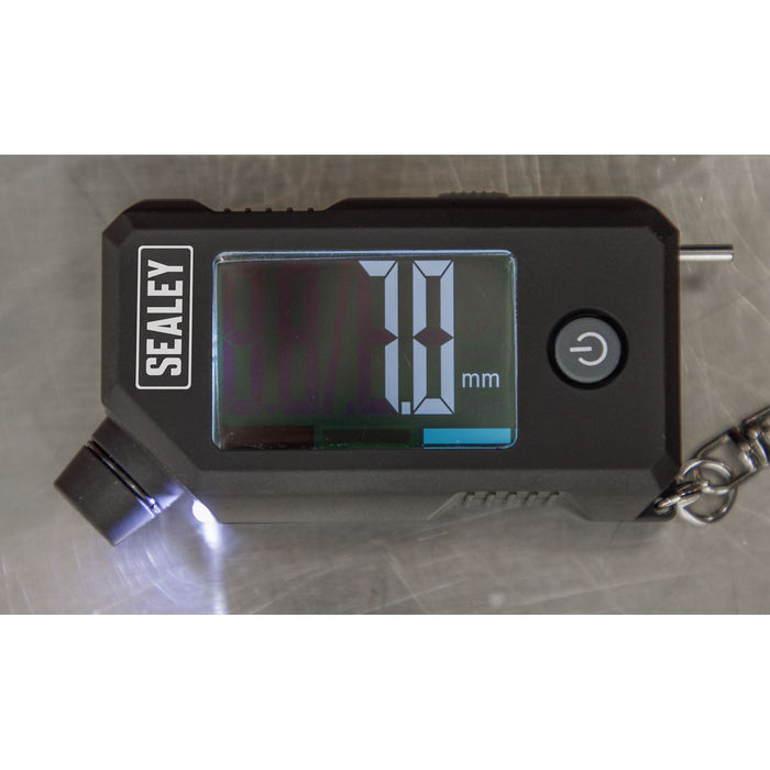 Sealey Digital Tyre Pressure & Tread Depth Gauge with LED TSTPG12 Sealey  - Dynamic Drive