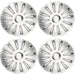 15" 4 x Alloy Look Grey & Silver Multi-Spoke Wheel Trims Hub Caps Covers Simply  - Dynamic Drive