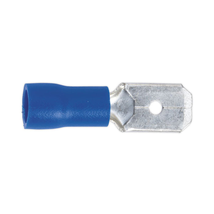 Sealey Push-On Terminal 6.3mm Male Blue Pack of 100 BT21