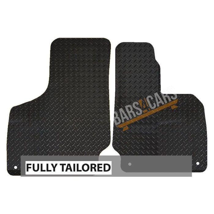 White Trim Tailored Rubber Car Mats for Audi Tt 06 ON (2 Pce) Set of 2 With 4 Clips UKB4C  - Dynamic Drive