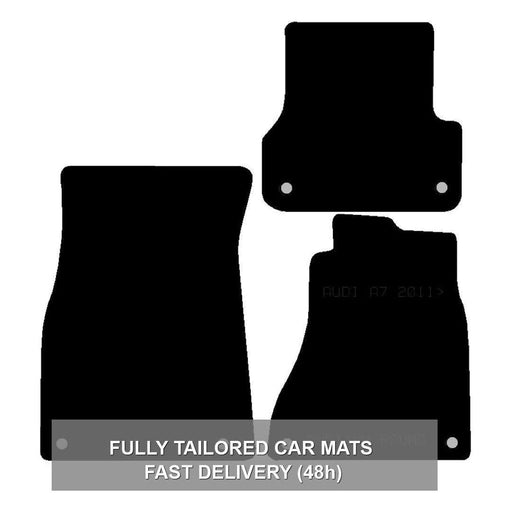 Fully Tailored Black Rubber Car Mats for Audi A7 11> Set of 4 With 8 Clips UKB4C  - Dynamic Drive