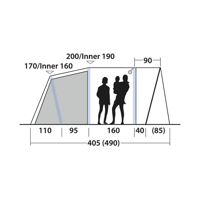 Outwell Sunhill 3 Berth Air Tent Two Room Tunnel Inflatable Tent Outwell  - Dynamic Drive