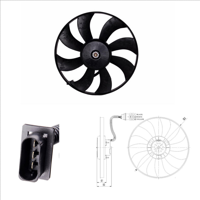 NRF Radiator Fan fits VW FOX Polo Skoda Fabia Roomster Seat Cordoba Ibiza