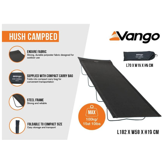 Compact Folding Camping Bed Vango Hush Campbed 4 Leg Camp Bed Vango  - Dynamic Drive