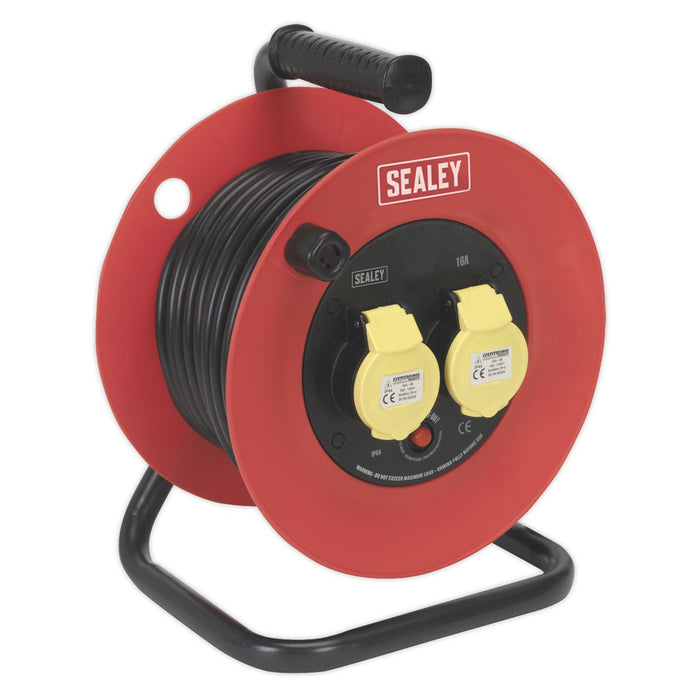 Sealey Cable Reel 25m 2 x 110V 1.5mmï Heavy-Duty Thermal Trip CR12515 Sealey  - Dynamic Drive