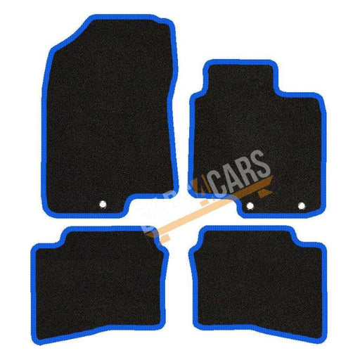 Fully Tailored Blue Trim Carpet Mats Hyundai I-20 15> Set of 4 With 3 Clips UKB4C  - Dynamic Drive