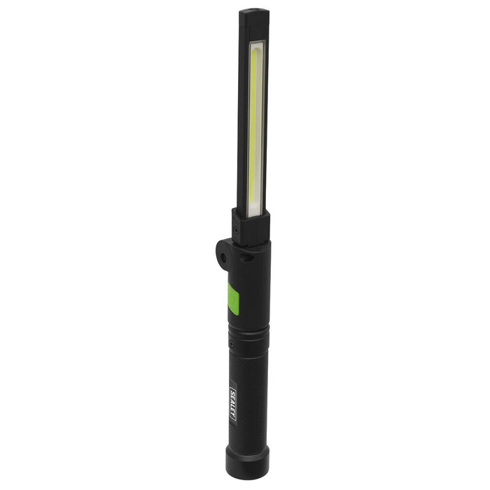 Sealey Rechargeable Aluminium Folding Pocket Light 2 COB & 1 SMD LED LED02G Sealey  - Dynamic Drive