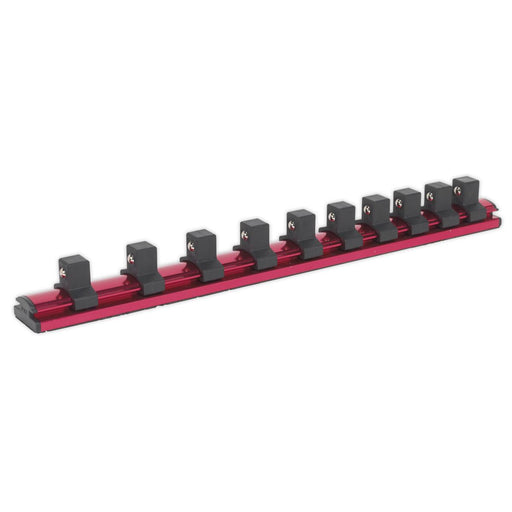 Sealey Socket Retaining Rail Magnetic 1/2"Sq Drive 10 Clips AK27084 Sealey  - Dynamic Drive