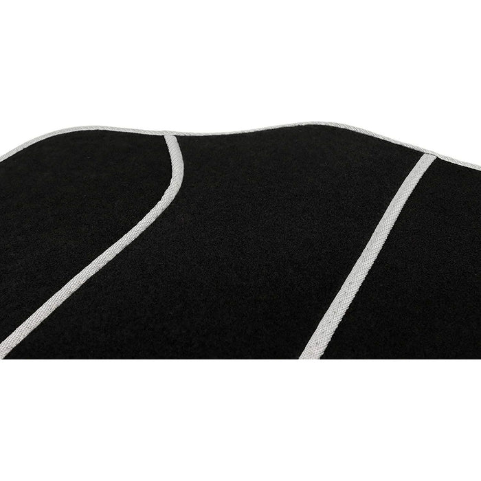 Streetwize Standard Universal Mat Set - Velour - Black/Silver Binding - 4 Piece