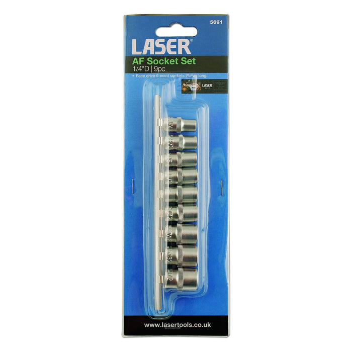 Laser AF Socket Set 1/4"D 9pc 5691