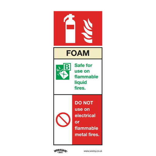 Sealey Safe Conditions Safety Sign Foam Fire Extinguisher Self-Adhesive Vinyl Sealey  - Dynamic Drive