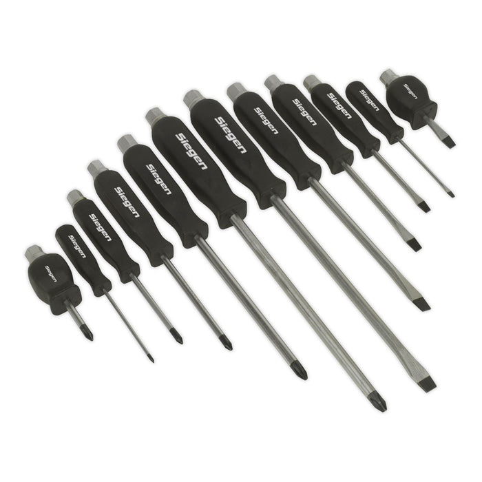 Sealey Screwdriver Set 12pc Hammer-Thru S0641 Siegen by Sealey  - Dynamic Drive