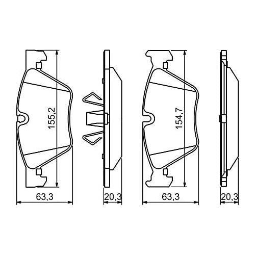 Genuine Bosch Brake Pad Set Bp1027 fits BMW 3 318d - 2.0 - 07-11 0986494117