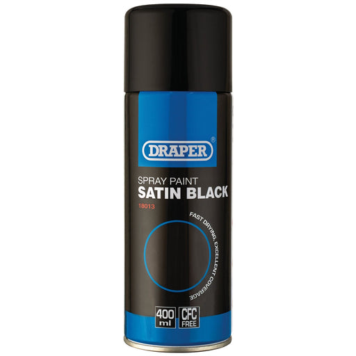 Draper Satin Spray Paint, 400ml, Black 18013 Draper  - Dynamic Drive