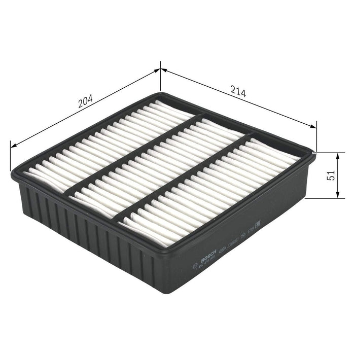 Genuine Bosch Car Air Filter S3969 fits Mitsubishi Lancer - 1.6 - 03-11 14574339