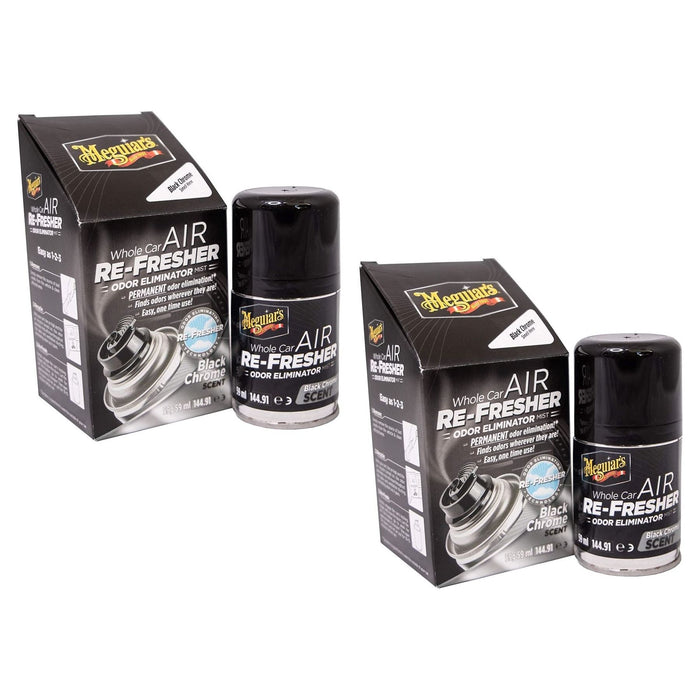 2x Meguiar's Whole Car Air Re-Fresher Odor Eliminator Black Chrome Scent 59ml Meguiar's  - Dynamic Drive