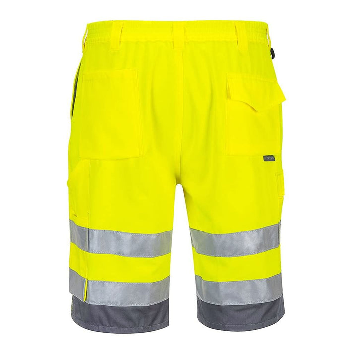 Portwest Hi-Vis Polycotton Shorts - Yellow/Grey - Large Portwest  - Dynamic Drive