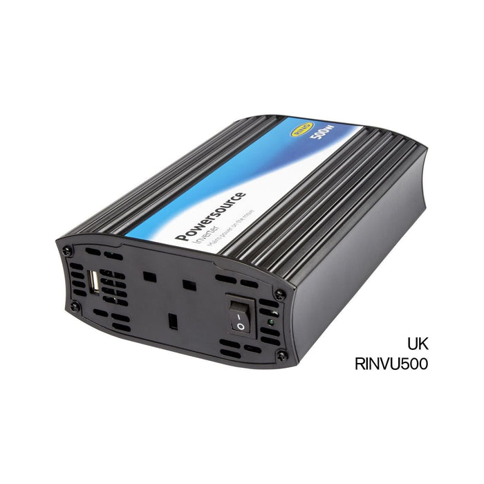 Ring RINVU500 Powersource 500W Inverter with Three Pin Socket and USB