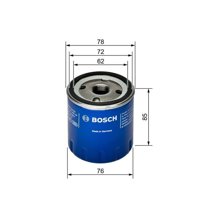 Genuine Bosch Car Oil Filter P3261 fits Peugeot 206 - 1.4 - 98-12 0451103261