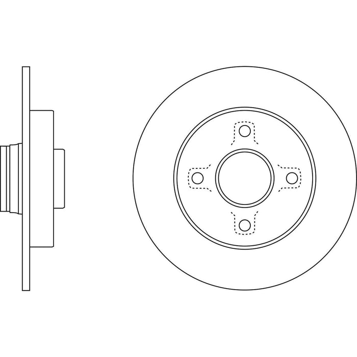 Apec Brake Disc Rear Fits Citroen C3 C4 Ds3 Peugeot 2008 207 208 307