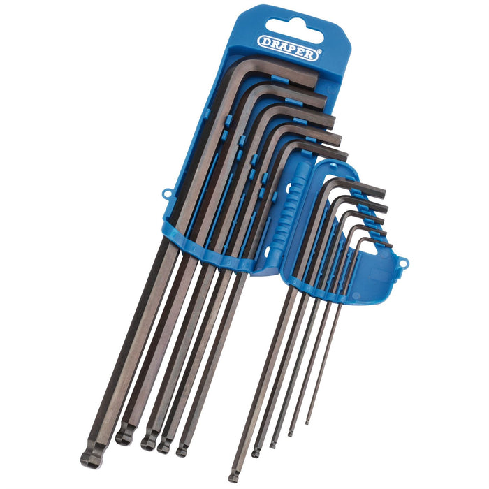 Draper Extra Long Metric Hex. and Ball End Hex. Key Set (10 Piece) 33719 Draper  - Dynamic Drive