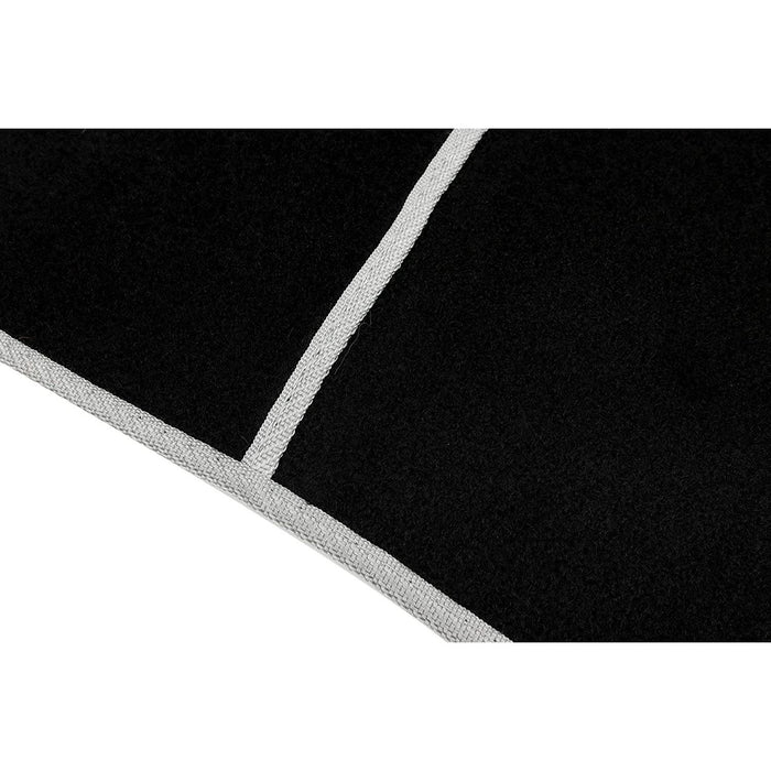 Streetwize Standard Universal Mat Set - Velour - Black/Silver Binding - 4 Piece