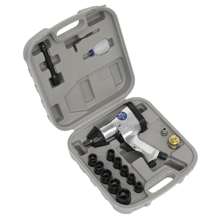 Sealey Air Impact Wrench Kit with Sockets 1/2"Sq Drive SA2/TS Sealey  - Dynamic Drive