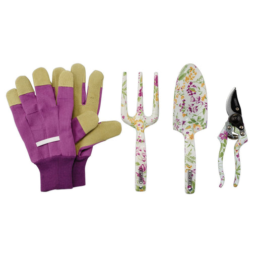 Draper Garden Tool Set with Floral Pattern (4 Piece) 08993 Draper  - Dynamic Drive