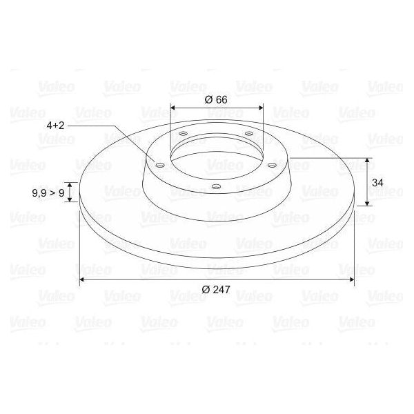 Genuine Valeo Brake Disc X2 Fits Peugeot 206 Front/Rr Valeo  - Dynamic Drive