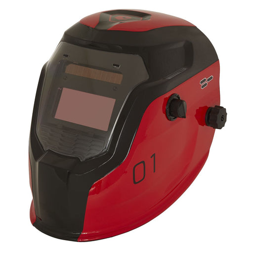 Sealey Welding Helmet Auto Darkening Shade 9-13 Red PWH1 Sealey  - Dynamic Drive