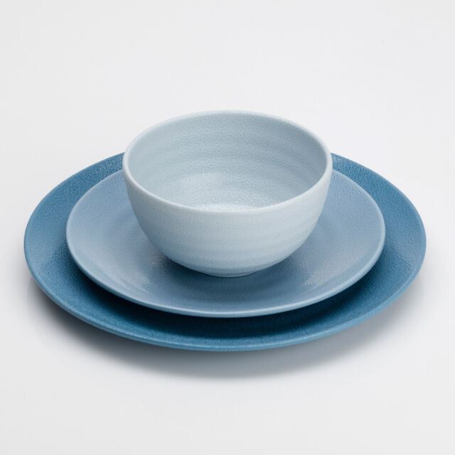 Flamefield Shades of Blue 12 Piece Camping Caravan Melamine Dinner Set SB01112 Flamefield  - Dynamic Drive