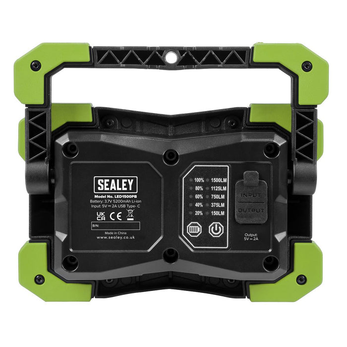 Sealey 15W COB LED Portable Floodlight and Power Bank LED1500PB Sealey  - Dynamic Drive