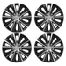 13" Alloy Look Black & Silver Stripe Multi-Spoke Wheel Trims Hub Caps Covers UKB4C  - Dynamic Drive