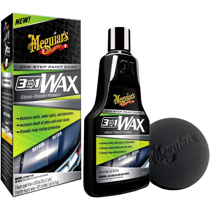 2x Meguiar's G191016EU 3-in-1 Wax Clean Polish Protect 473ml Meguiar's  - Dynamic Drive