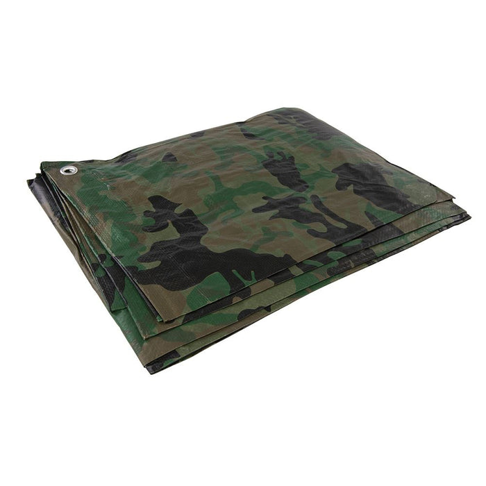 Silverline Camouflage Tarpaulin Cut 2.4 x 3m / Actual 2.3 x 2.85m Silverline  - Dynamic Drive