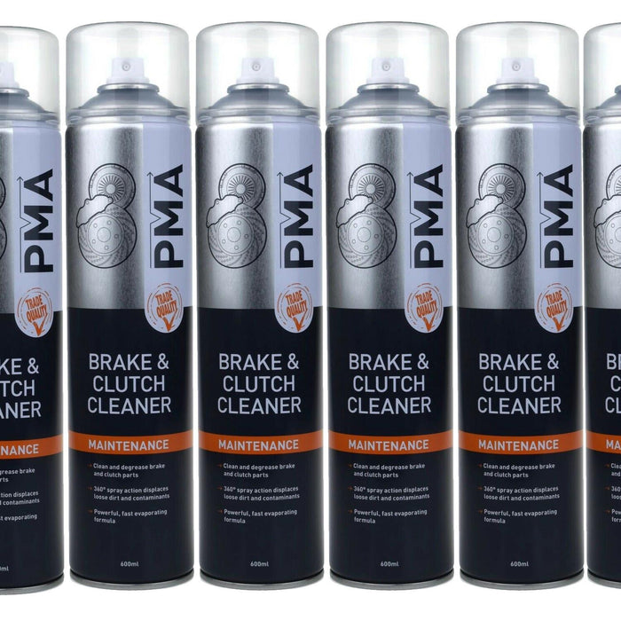 6 x PMA Brake And Clutch Cleaner Degreaser Aerosol Professional Spray 600ml BRCL PMA  - Dynamic Drive