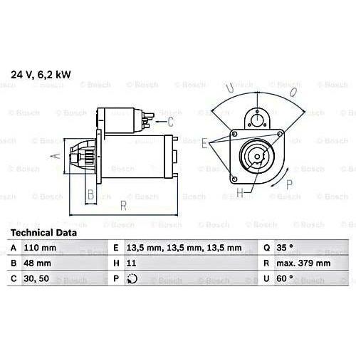 Bosch Reman Starter Motor (Hgv) 2120 0986021200 Bosch  - Dynamic Drive