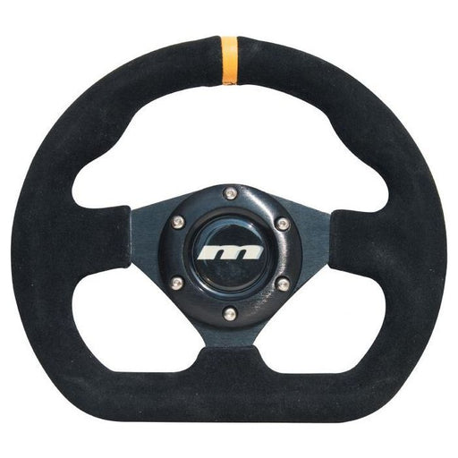 250mm Alcantara 3 Spoke Sports Steering Wheel Flat Bottomed Silver Centre Mountney Classic  - Dynamic Drive