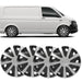 15" fits VW Transporter fits Wheel Trims Van Hubcaps Set of 4 Black Silver UKB4C  - Dynamic Drive