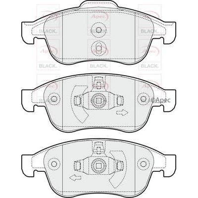 APEC Black Brake Pads (Front) (R90) PAD1669B fits Renault Dacia Fluence Duster F Apec Black  - Dynamic Drive